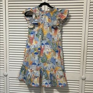 Pinch Multicolor Dress with Ruffle Sleeves 100% Cotton